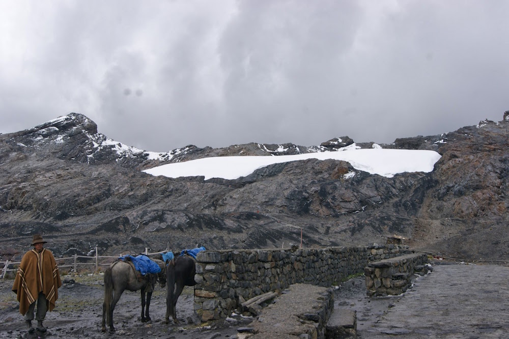 quechua et so cheval au glacier pastoruri