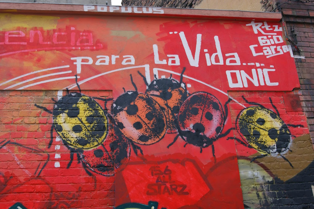 street art coccinelles à Bogota Colombie