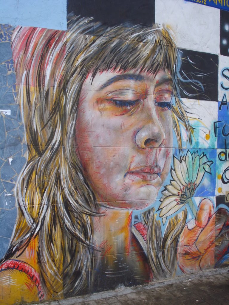 street art jeune fille bogota
